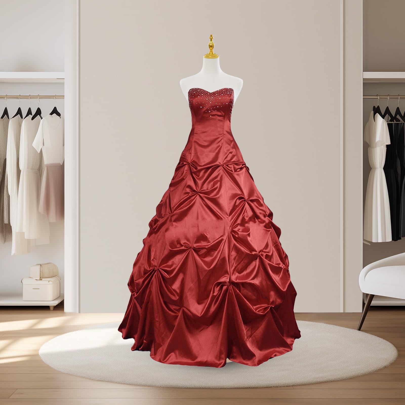 Manichino da sartoria, in plastica rigida, per negozi di abbigliamento, sartorie, grandi bancarelle, altezza regolabile 70-130 cm, oro e giallo