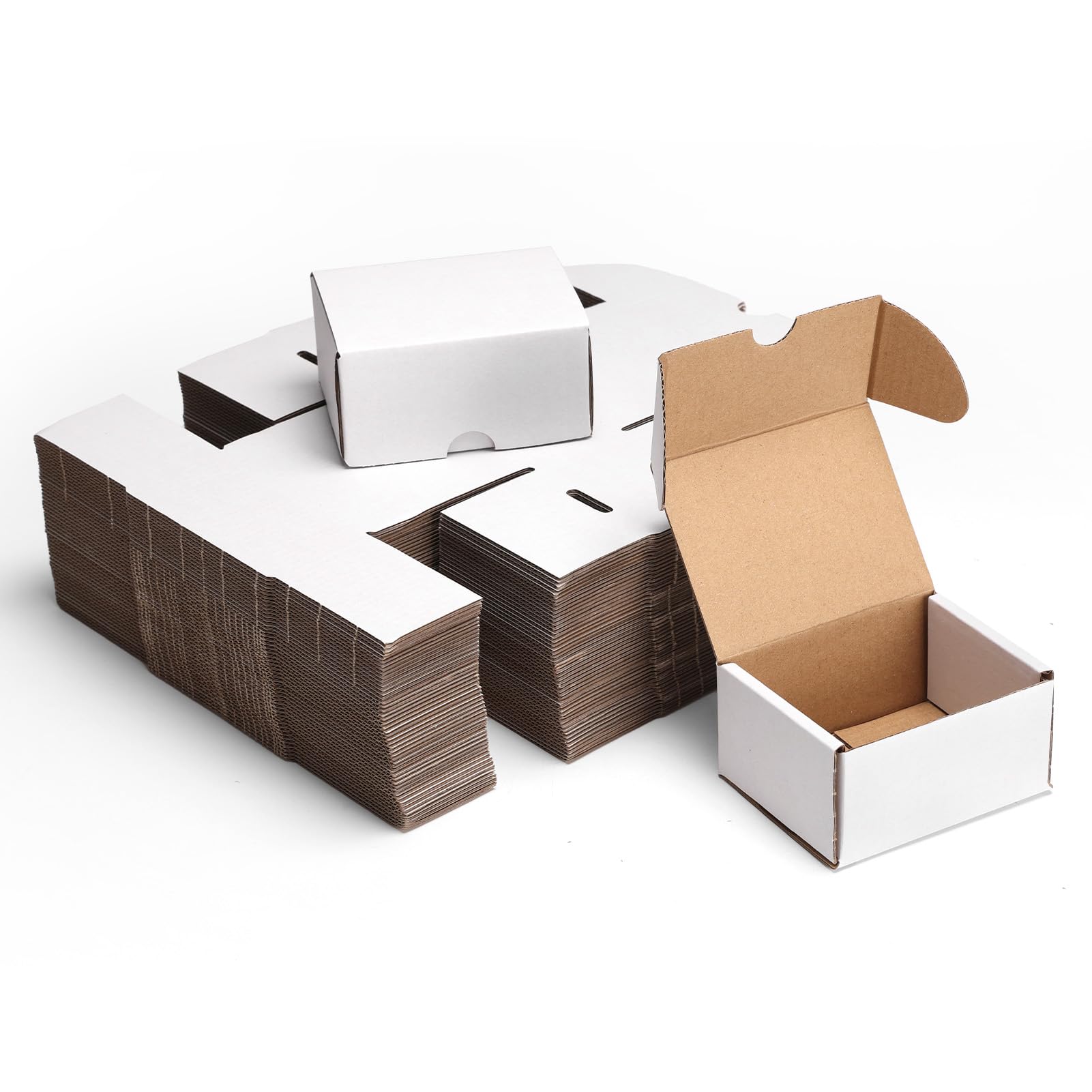ZBEIVAN 4x3x2 White Shipping Boxes Set of 50, Corrugated Cardboard Mailer Boxes for Packaging Small Business Mailing Gifts