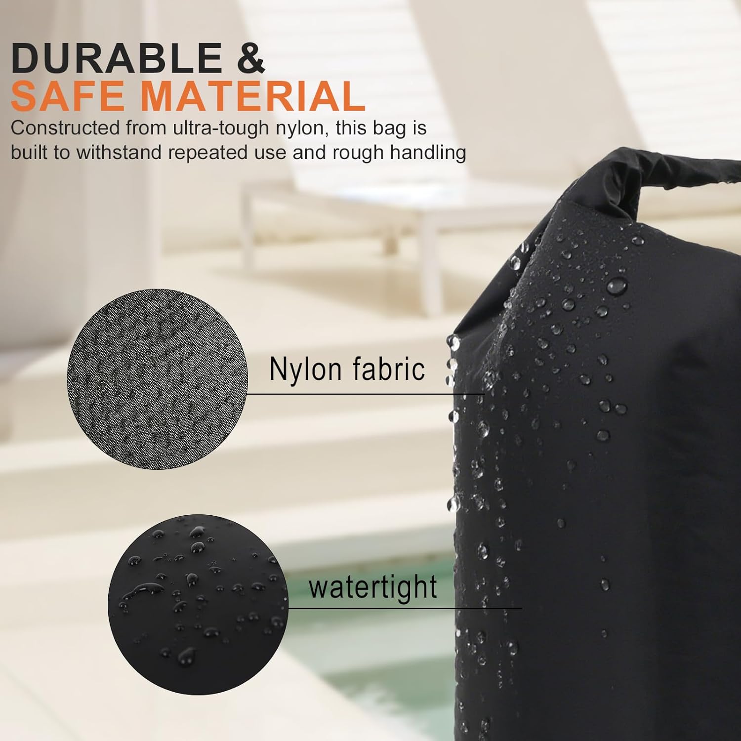 Travel Laundry Bag, Vacuum Compression Dirty Clothes Travel Bag Waterproof Wet Dry Bags Large Capacity Space Saver Bags Reusable Camp Clothes Organizer for Sports Dorm Laundromat (1 Pcs) (Black, M) - Image 6