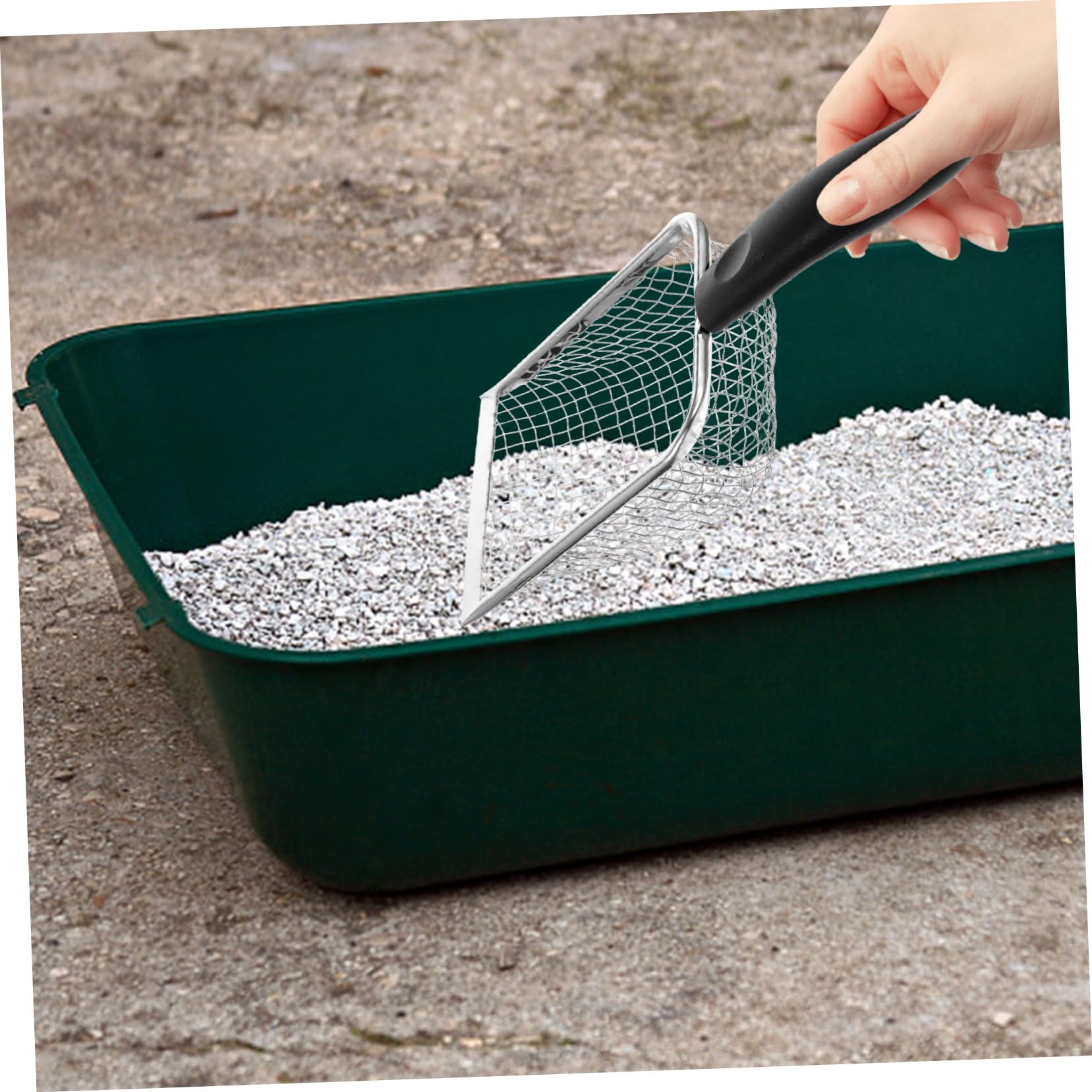 Pala para Arena de Gato, Pala for Arena for Gatos, Uso doméstico, Pala for for Reptiles, Boca de espátula for precisión(Black)