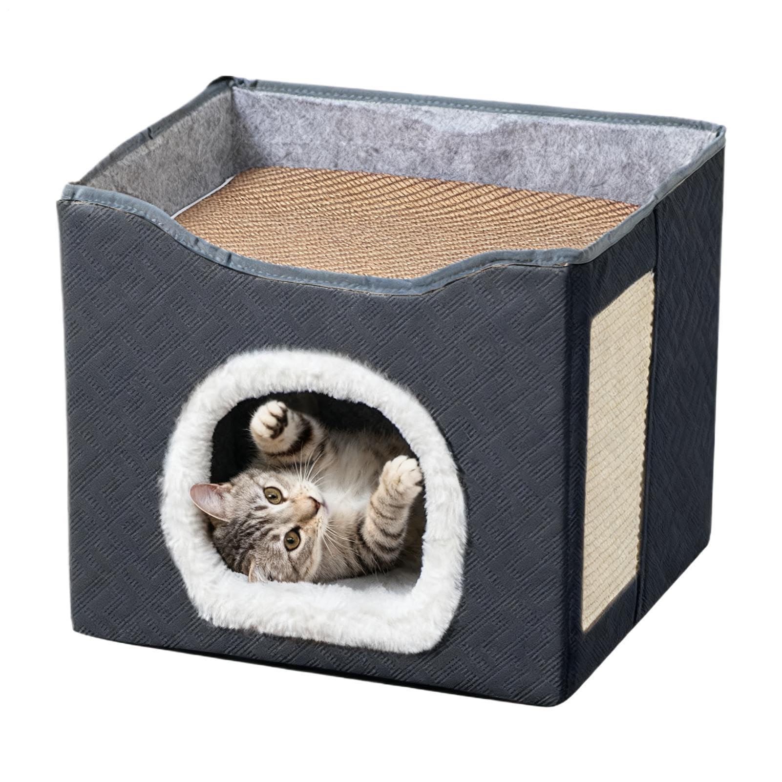 Cuccia Per Gatti Cuccia Traspirante Semi-Chiusa Per Animali Domestici | Cucce Per Gatti Da Interno per Piccoli Grandi Giardino Cortile Fienile Portico Balcone Cortili