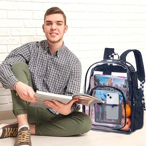 Miniatura 2 de Mochila escolar transparente y resistente de cloruro de polivinilo, para mujeres y hombres, talla única