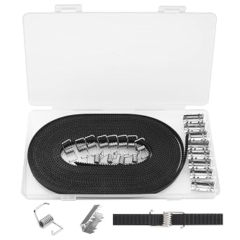 3D Printer Belt Open Timing Rubber GT2 Length 5 Meters Width 6mm with 8Pcs Tensioner Spring Torsion 8Pcs Belt Buckle