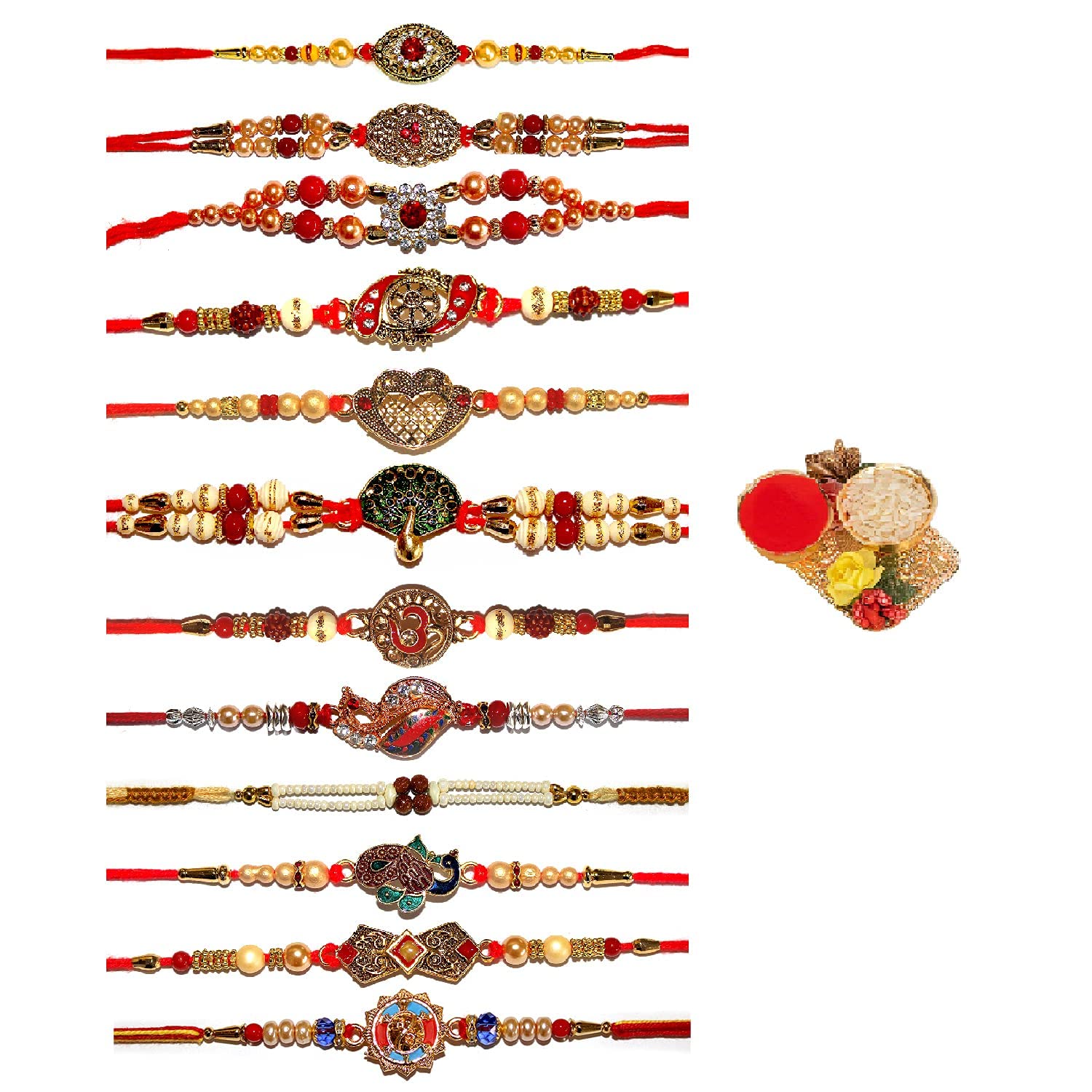 BANDHAN Rakhi with Roli Chawal for Bhai Stone Rakhi for Men Raksha Combo Pack (Pack of 12) (B0C1ZH9D5C) Amazon Price History, Amazon Price Tracker