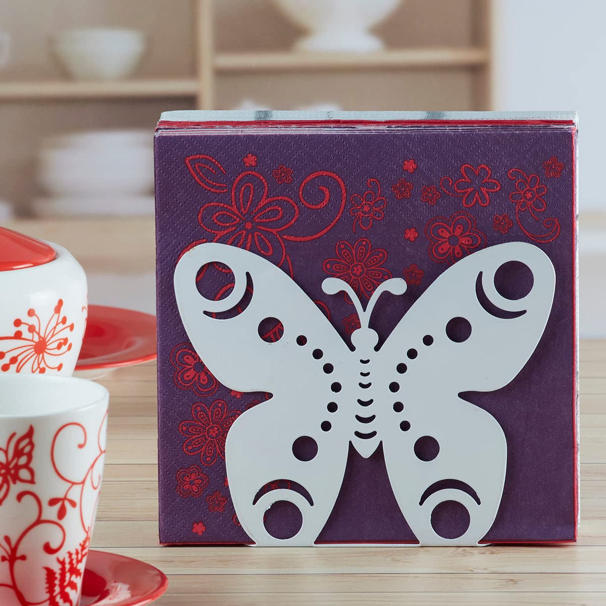 Kookee Metal Freestanding Tissue, Napkin Holder | Set of 1 | Black (HH-077-A) — Amazon image 7