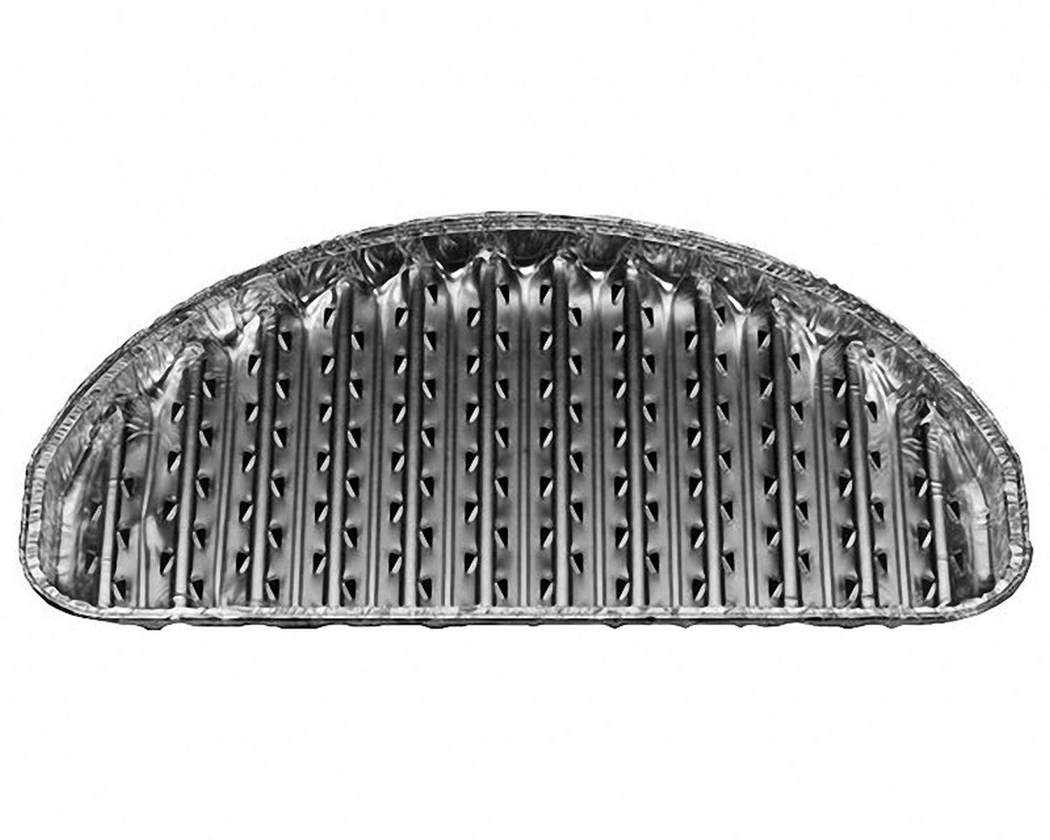 60 Alu-Grillpfannen Grillschalen BBQ halbrund 32,5 x 19cm wiederverwendbar