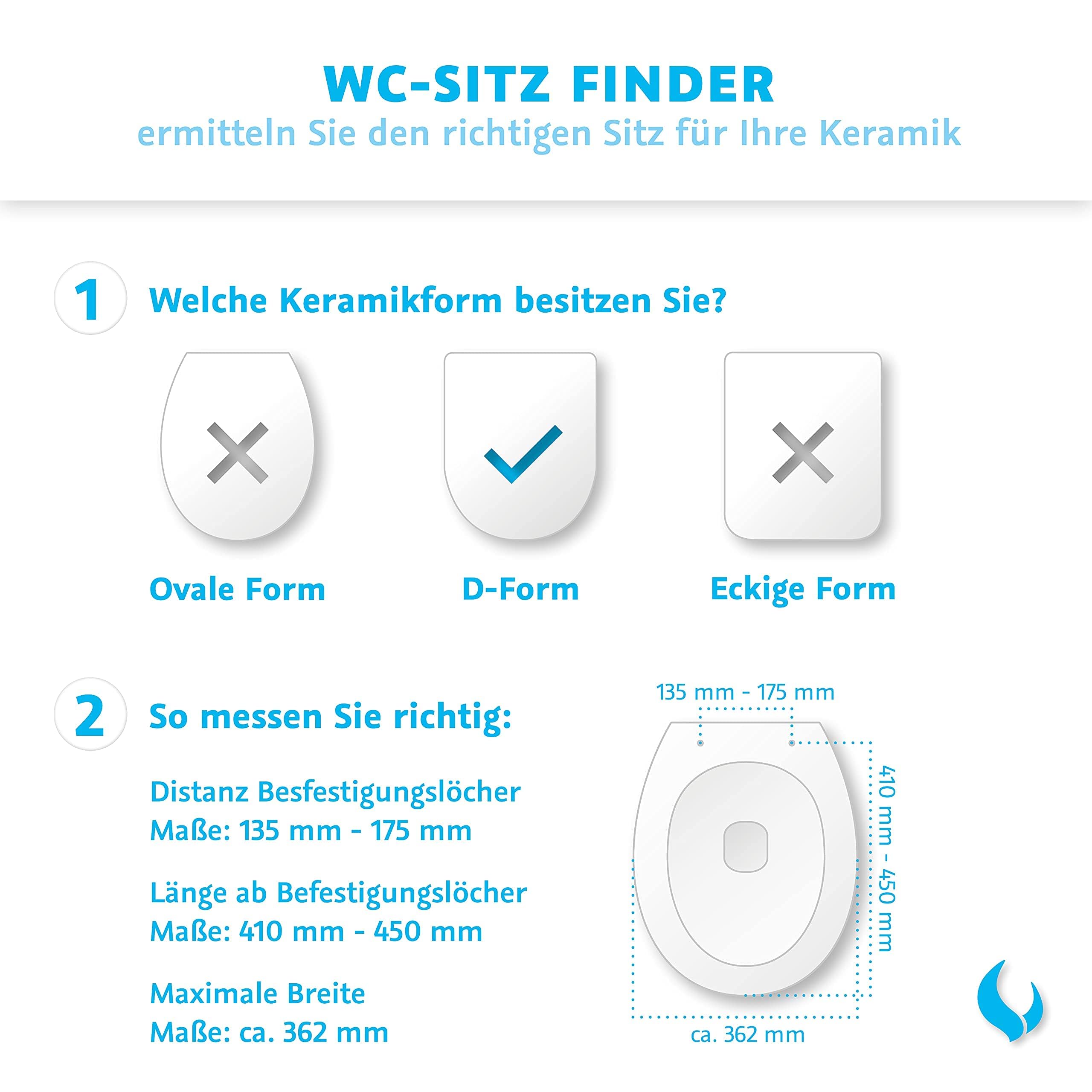 Bullseat 4.1 deska sedesowa w kształcie litery D, wolnoopadająca, zdejmowana, prosta do czyszczenia, deska sedesowa nakładająca się na siebie, wysokiej jakości tworzywo duroplast, biała