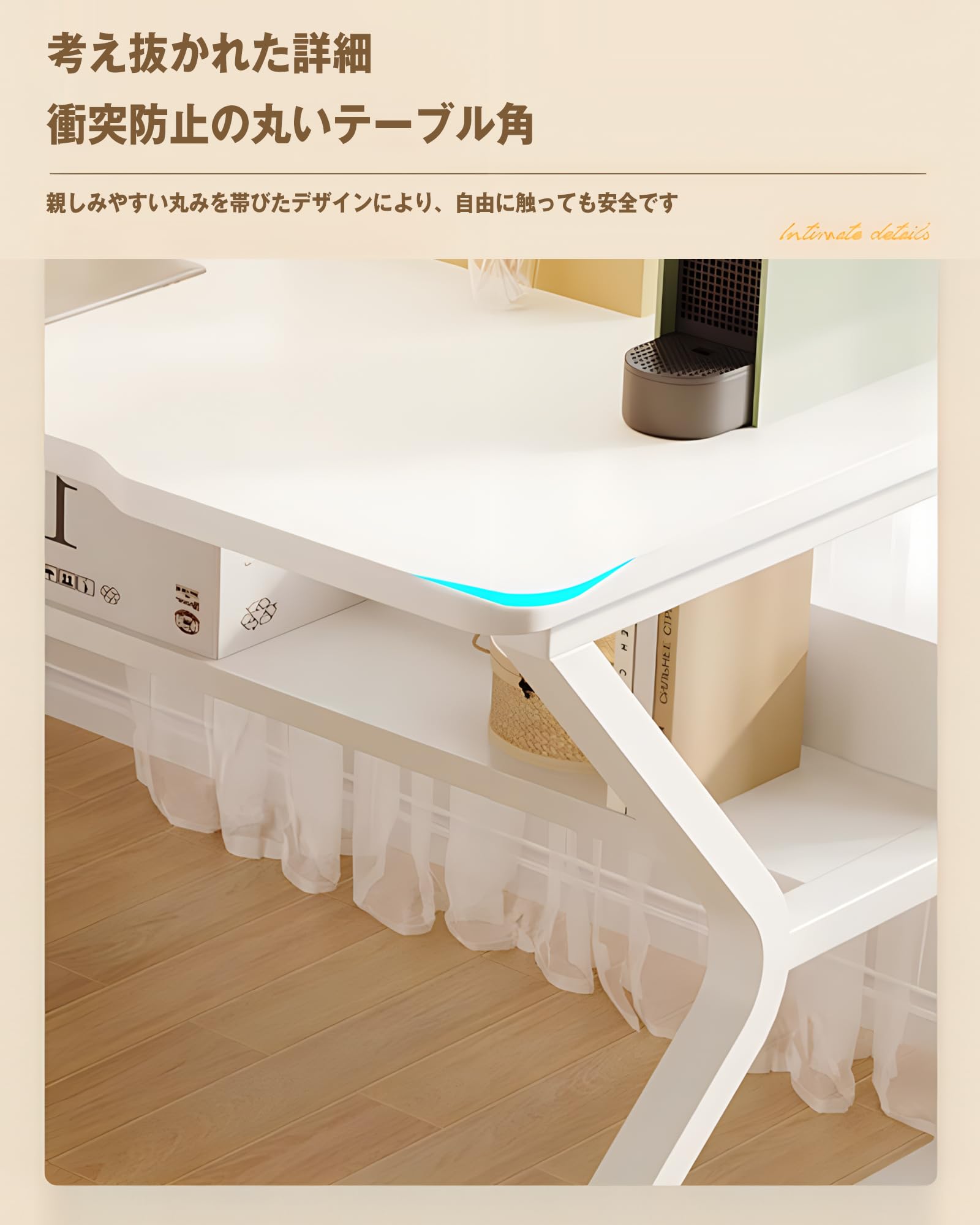 Amazon | パソコンデスク 折り畳み 幅100cm 省スペース 木製天板 多