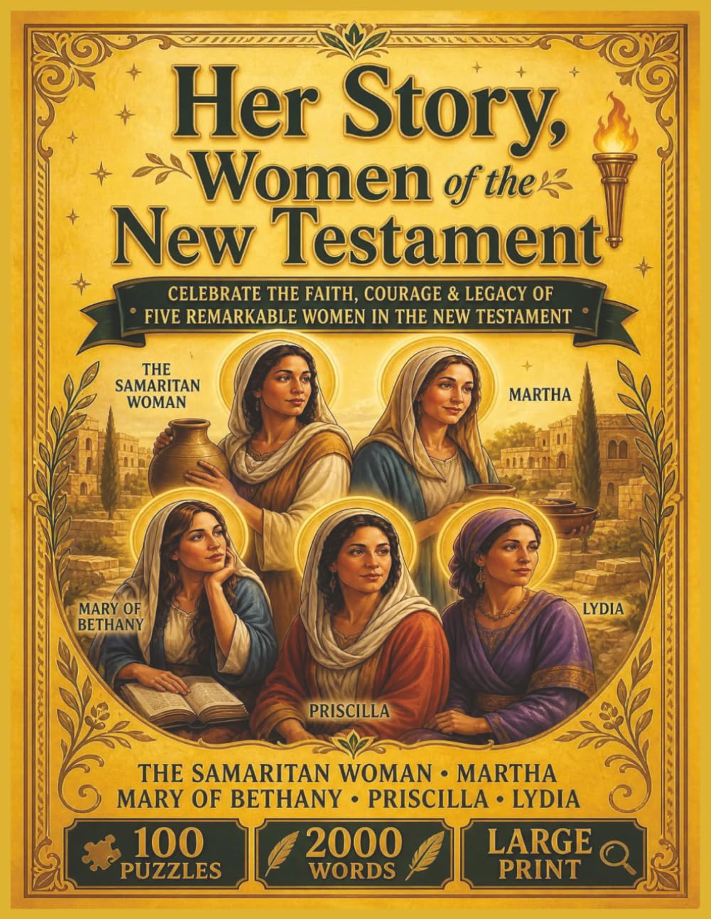 Her Story: Women of the New Testament: Celebrate the faith courage and legacy of five remarkable women of the New Testament. 100 Puzzles, 2000 words, Large prinf