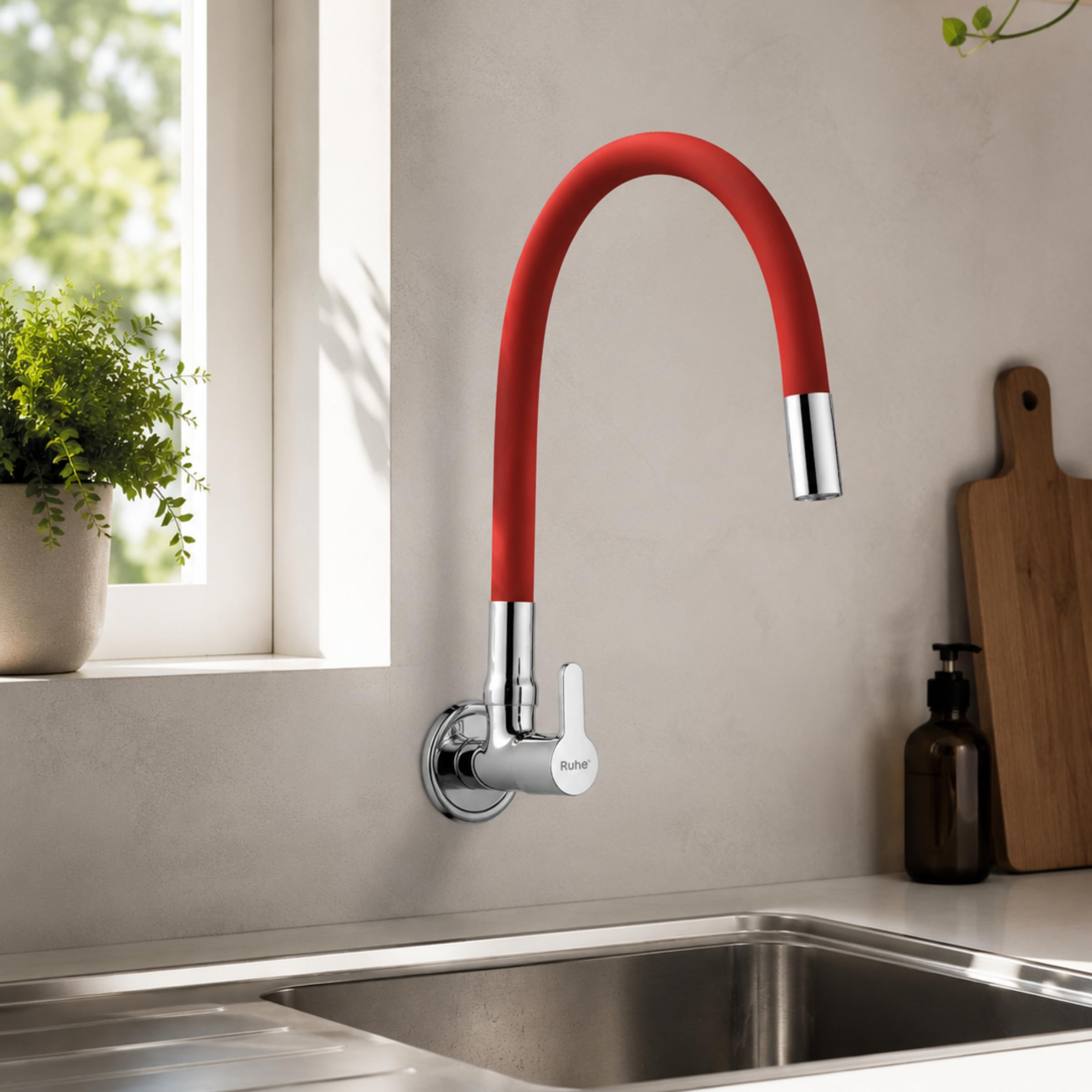 Ruhe Pavo Sink Faucet - 360° Rotating, Grey -6