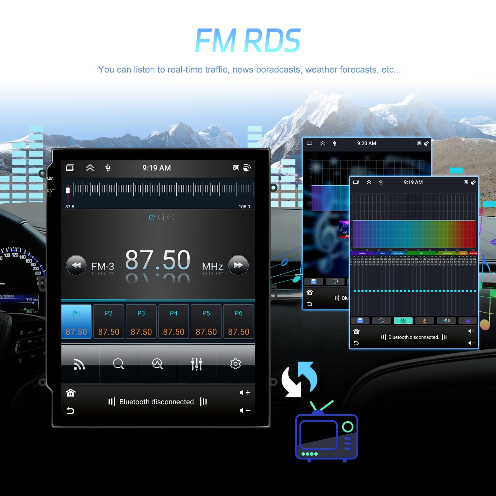 Radio Samochodowe 2 Din Do Hyundai Elantra 6 2015-2019 Z Bezprzewodowym CarPlay I Android Auto Ekran 9,7 Cala Stereo Samochodowe Mirror Link Bluetooth GPS SWC/FM/AM/RDS Kamera Cofan(Color:4G 8G+256G)