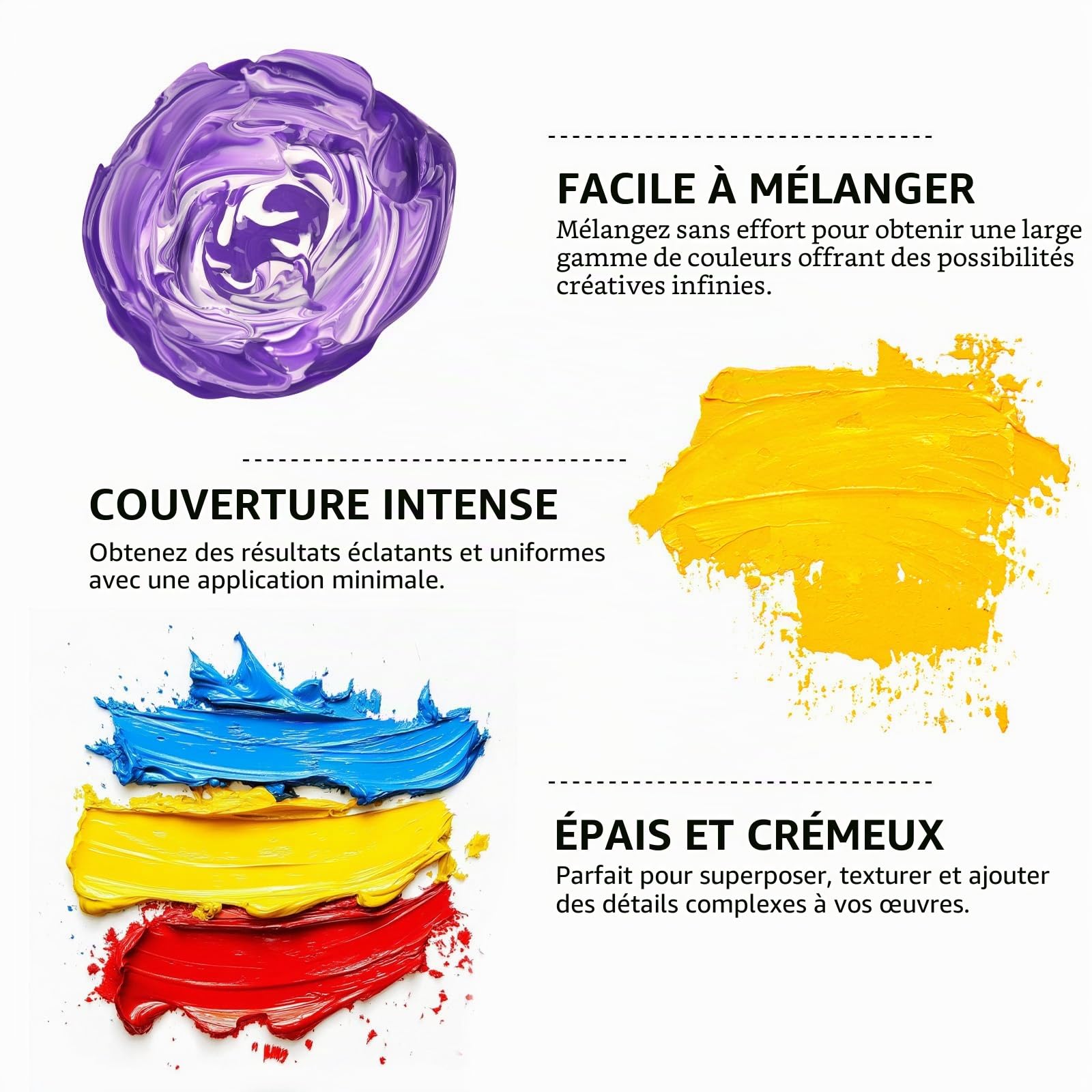 ABEIER Lot de 20 peintures acryliques (250 ml), finition mate, pigments riches, peinture acrylique non toxique pour peinture sur toile, artisanat, bois, céramique, idéal pour les débutants et les