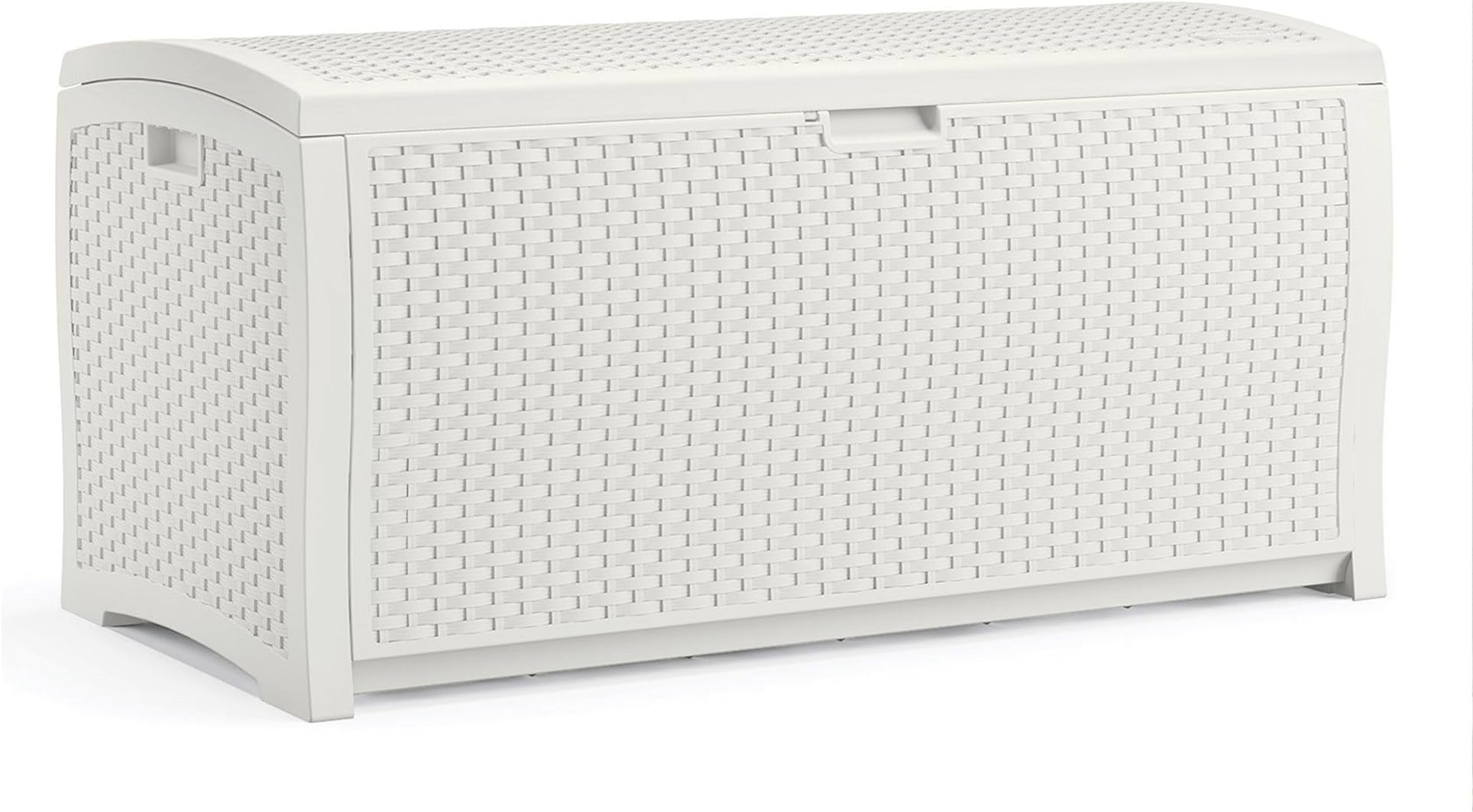 Suncast DBW9200 Mocha Wicker Resin Deck Box, 99-Gallon