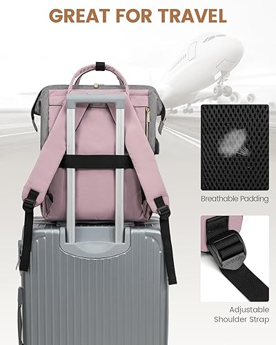 Miniatura 8 de LOVEVOOK - Mochila para ordenador portátil para mujer, de moda, de negocios, de viaje, con monedero, mochila para estudiantes, mochila de trabajo