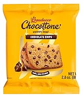 Vista 3 de Bauducco Panettone – Pastel navideño italiano envuelto individualmente, pan panettone clásico con pasas y fruta confitada – 2.8 onzas cada uno