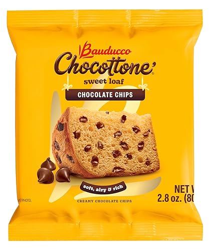 Miniatura 3 de Bauducco Panettone – Pastel navideño italiano envuelto individualmente, pan panettone clásico con pasas y fruta confitada – 2.8 onzas cada uno