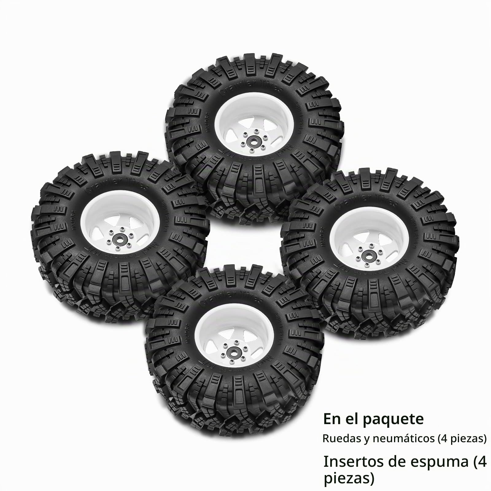 INJORA 1.9 Neumáticos Desplazamiento -8.9mm Llanta Beadlock para SCX10 TRX4