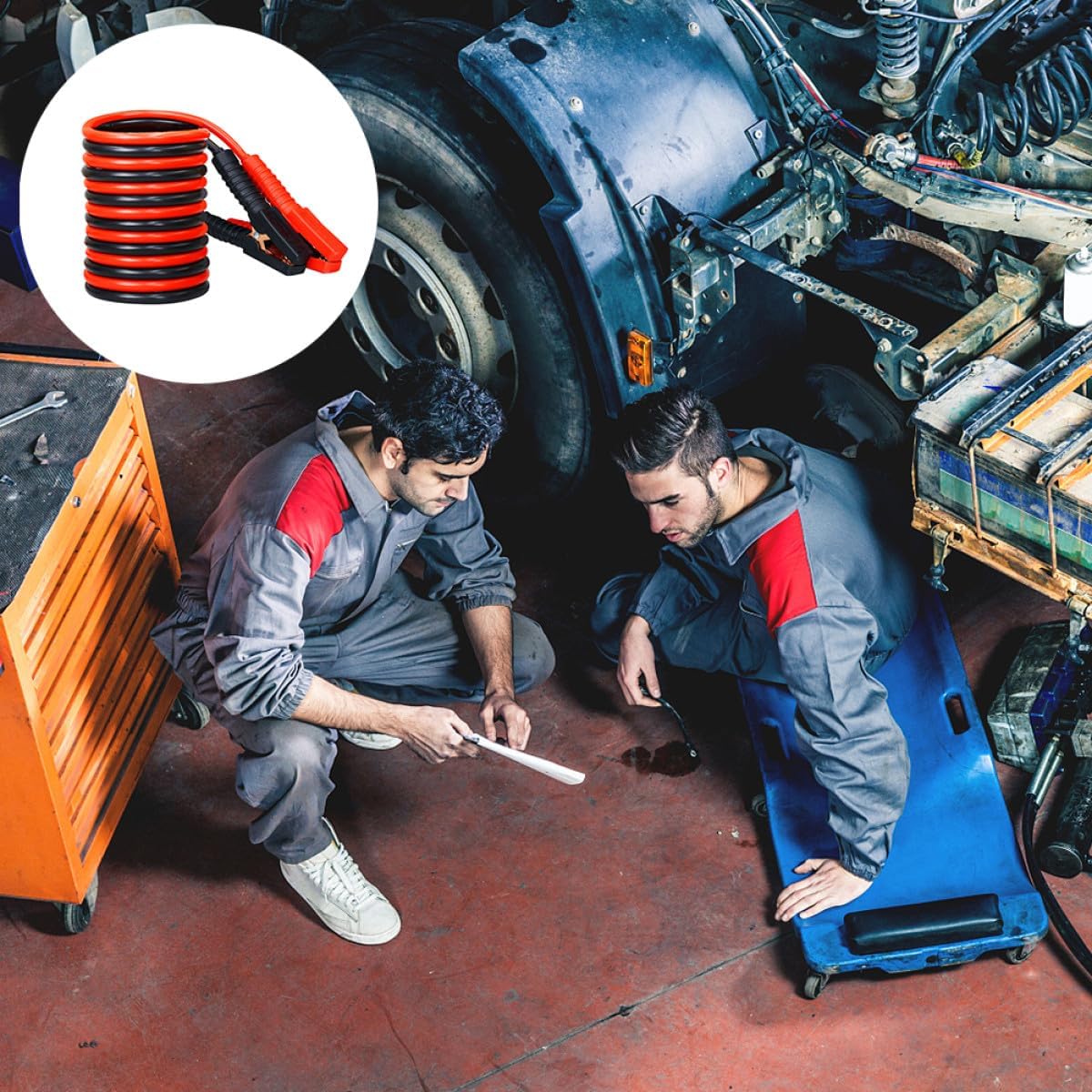 Heavy Duty Car Emergency Cable 3.8m Thickened Pure Copper Battery Jumper Cables with Fully Covered Clamps 1000a Booster Line for Suv and Truck Battery Ignition