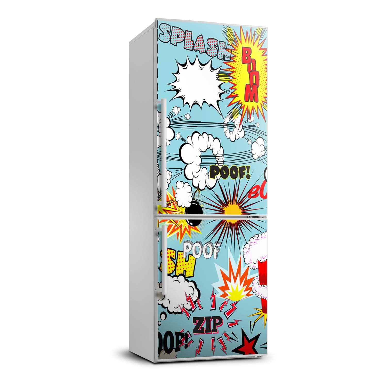 Autocollant frigo anti-rayures film adhésif 60x180cm décor bande dessinée