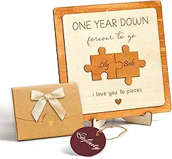 Presentes de madeira de aniversário de 1 ano para ele namorado - Presentes de madeira de 1º aniversário para ele, presentes exclusivos de aniversário de um ano para homens, presente de