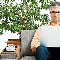 Vista 5 de Numola Bandeja de brazo de sofá, mesa de bandeja para reposabrazos de sofá, mesa ajustable y plegable para aperitivos, alimentos, bebidas, teléfono