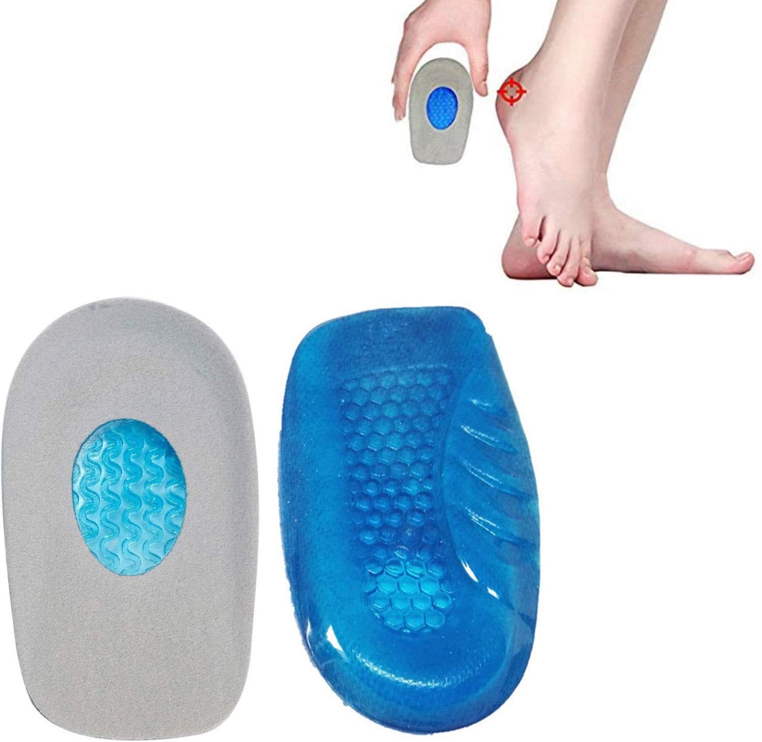 Pedimend (3PAIR – 6pcs) per tallone in gel di silicone sottopiede | ridurre i dolori dolori muscolari e | riduce l' attrito e pressione sul tallone | dolore alleviare il mal di fascia plantare |
