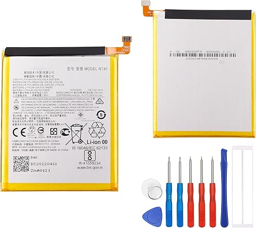 Batería de repuesto NT40 compatible con Moto G Pure 2021 XT2163 con kit de herramientas de reparación