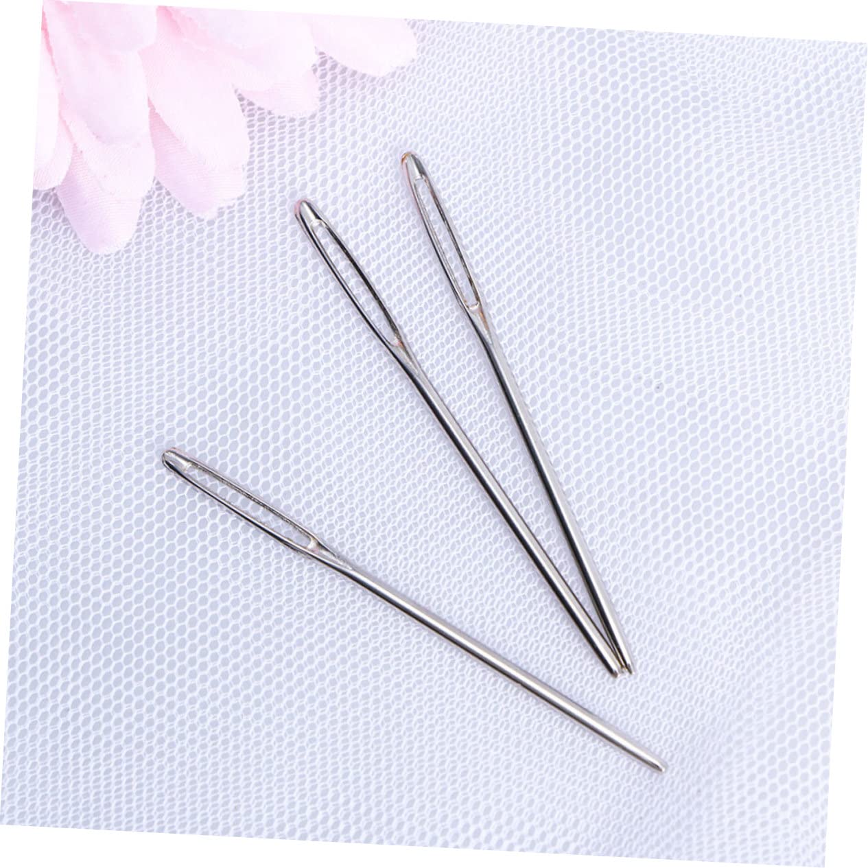 Beatifufu Sewing and Embroidery Needle Set 100 Pcs 7cm Large Eye Needles for Thread Passing Leather Accessories