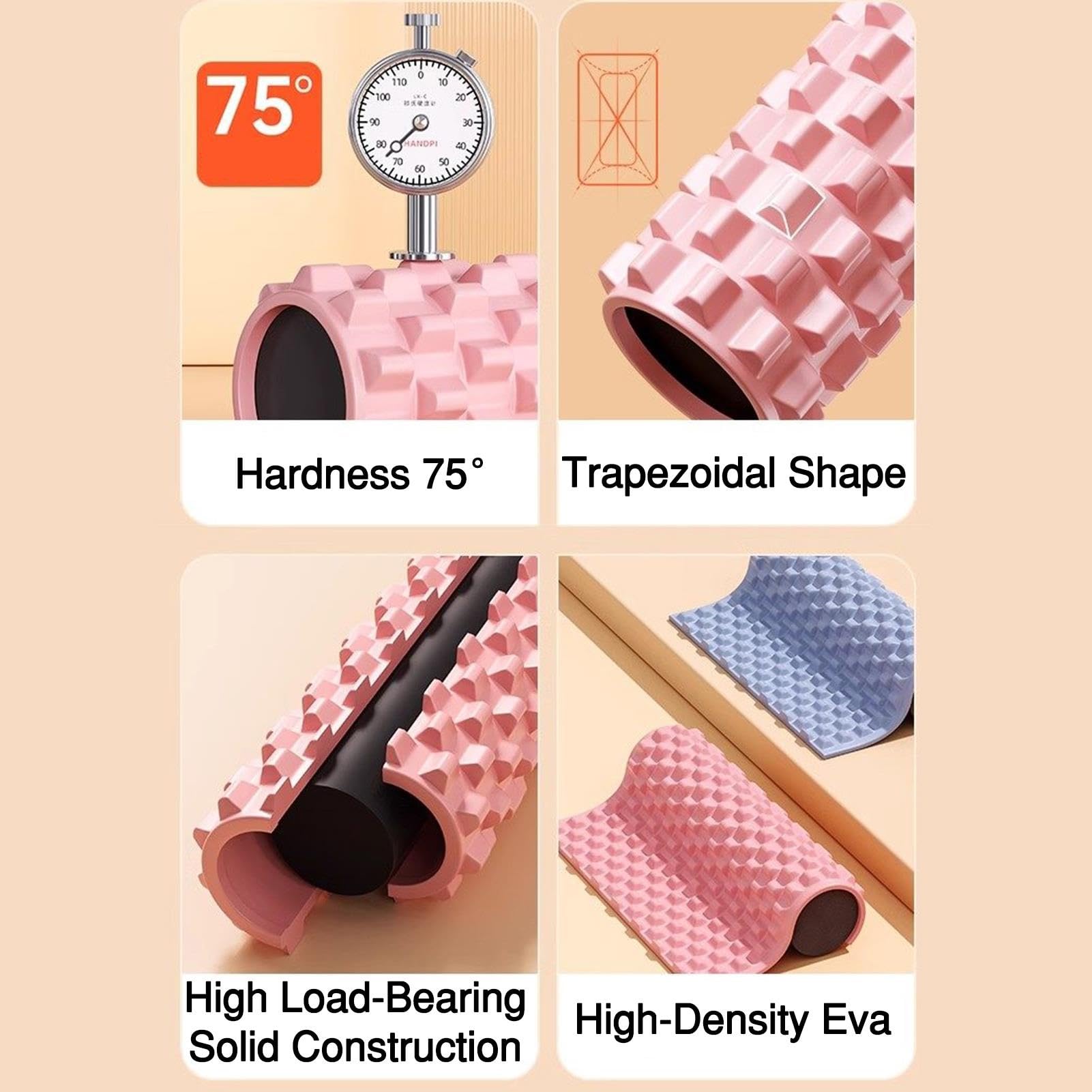 Rouleau yoga mousse haute densité, rouleau massage portable, for l'exercice