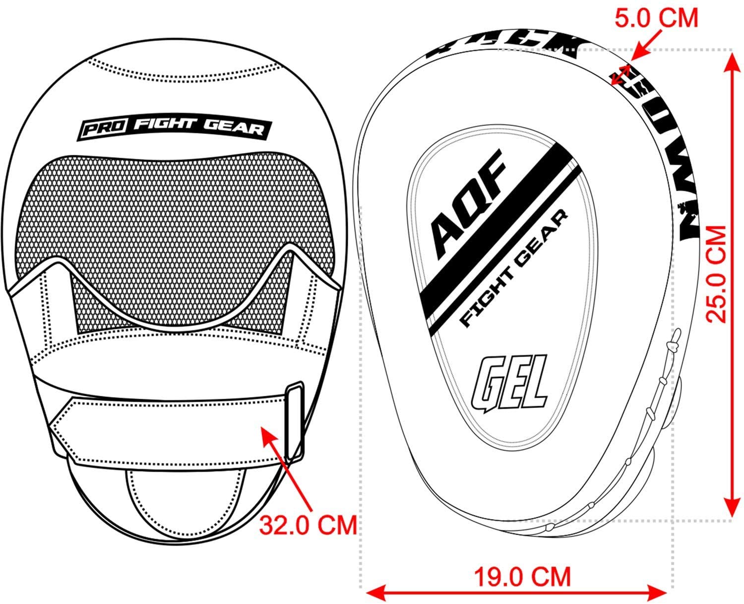 AQF Podkładki Bokserskie- Podkładka Treningowe Muay Thai-Rex Skórzane Łapy Bokserskie- MMA Boks Target Tarcze- Boxing Pad Do Kickboxing, Karate, Sztuk Walki