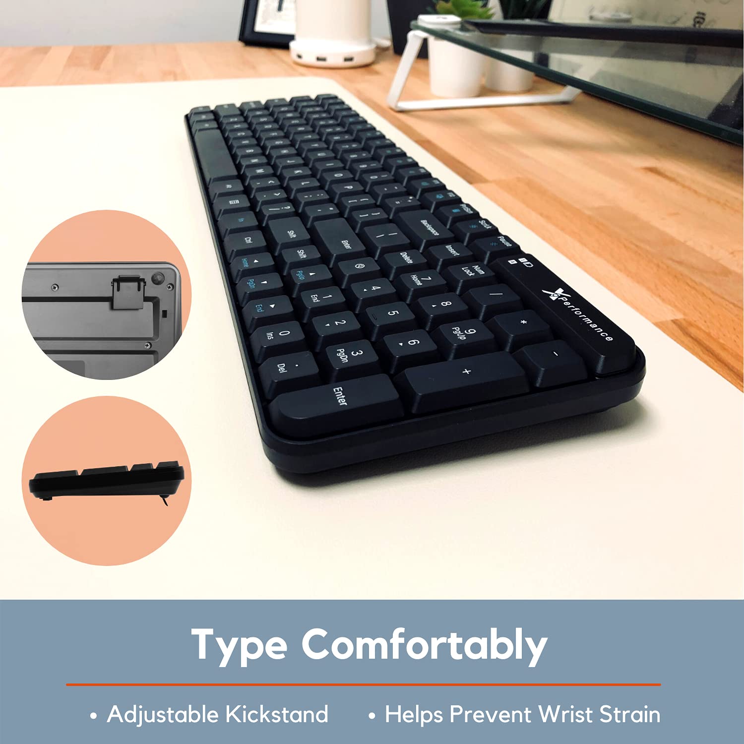 Wireless Keyboard for Laptop or Desktop, X9 Performance Small Wireless
