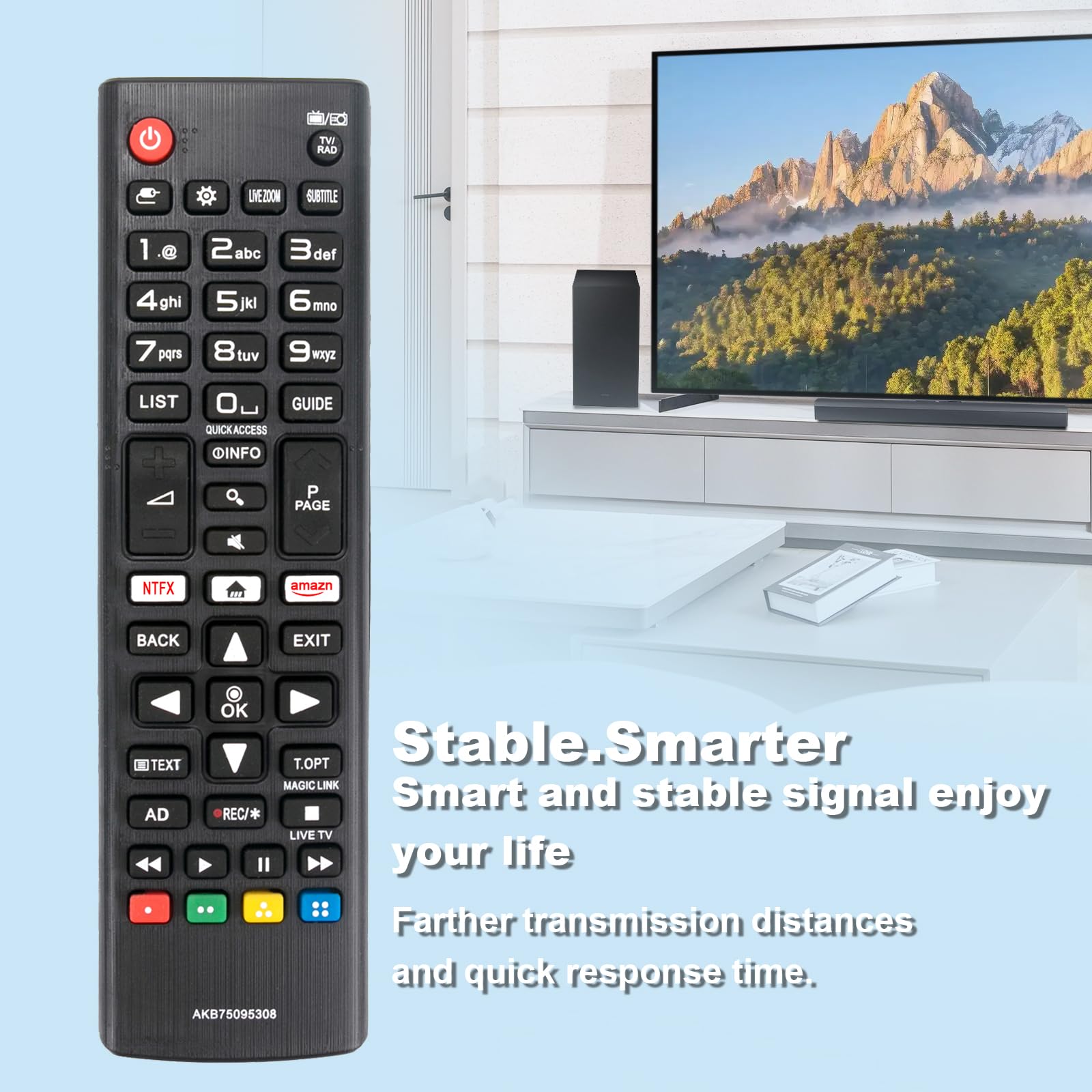 AKB75095308 Télécommande Originale LG – Compatible Ultra HD Smart TV 32LJ610V, 43UJ634V, 55UJ630V Et De Nombreux Modèles