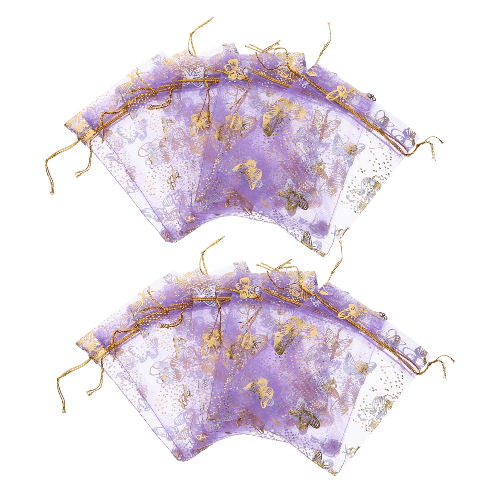 Didiseaon 4 Ensembles En Organza Pochettes À Bijoux Sacs En Organza De Rangement De Bonbons Faveur Sacs Cordon Pour L'emballage Pochette Violet,mauve 100 Pièces * 4