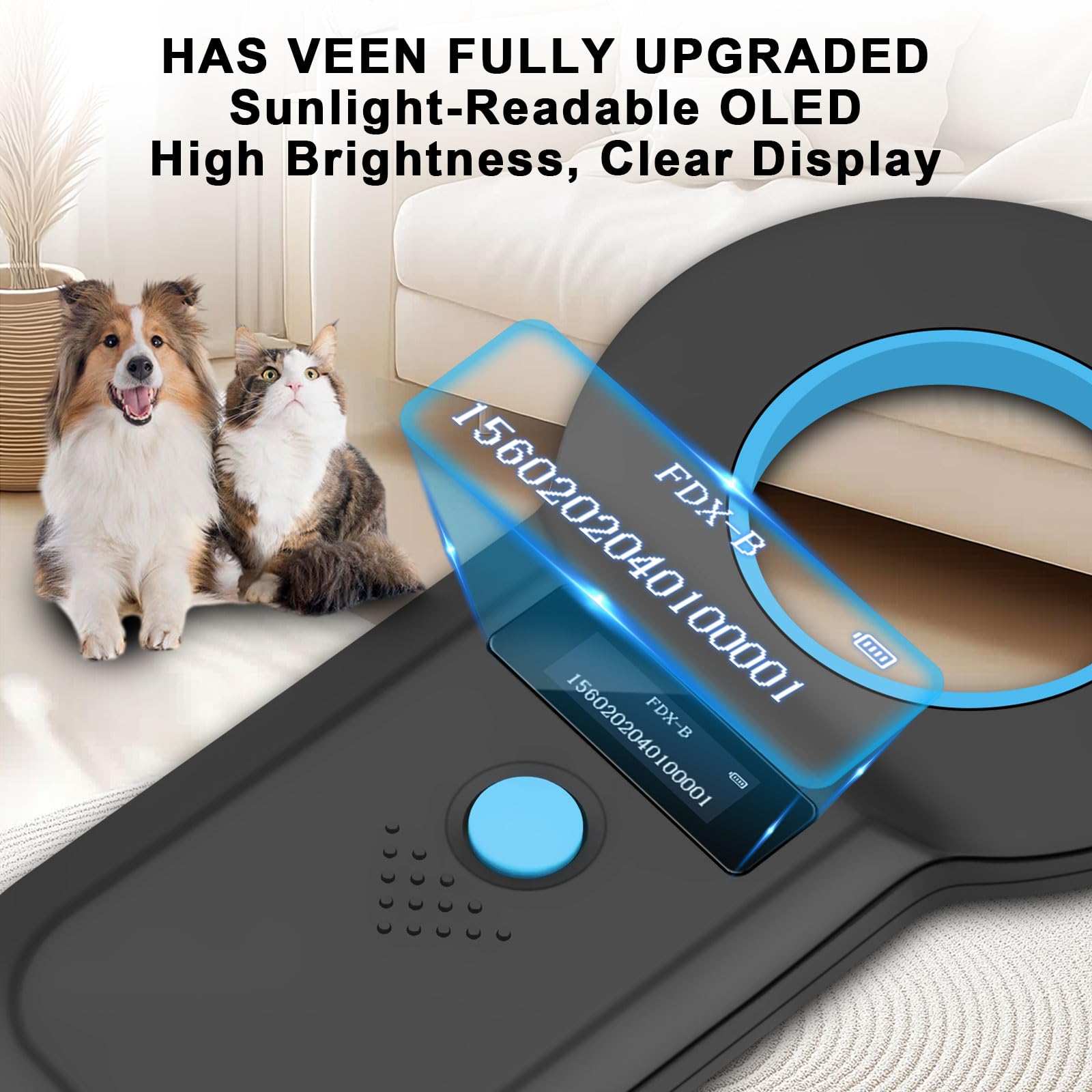 ARCELI Lector Microchip Animales, Bluetooth Lector Chip Mascotas, Lector de Chip para Perros/Gatos 134,2KHz, 128 Almacenamiento de Datos, ISO11784/85/HFDX-B/EMID
