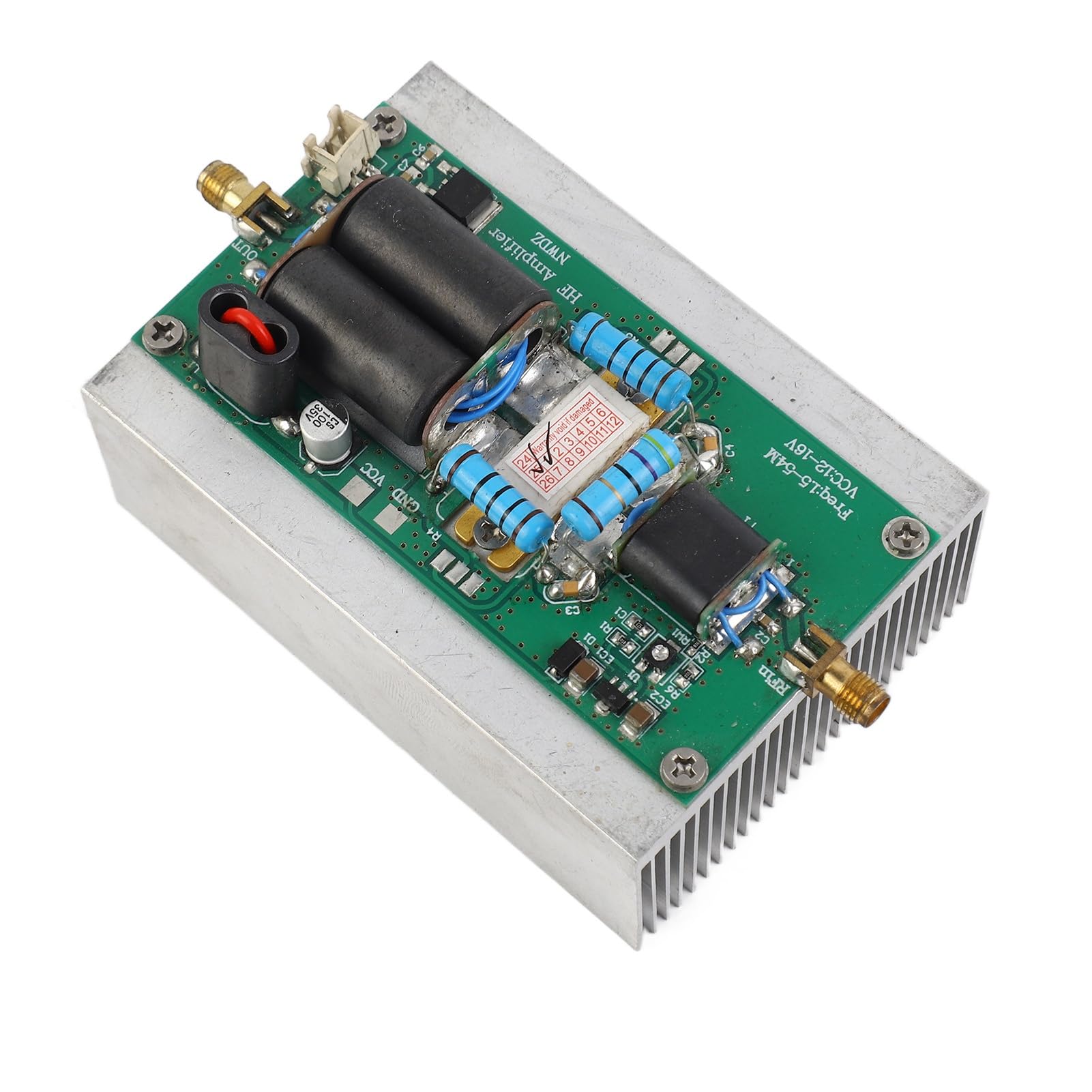 YWBL-WH Kurzwellen-Leistungsverstärker, 30 W HF-Linearverstärker mit Kühlkörper für Amateurfunk, SMA-Buchse, DC 12–16 V, 1,5–54 MHz