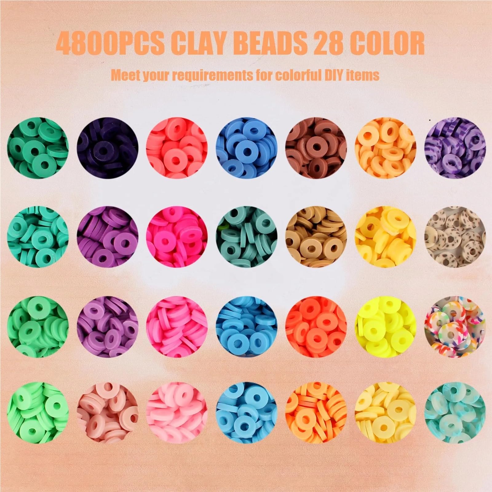 Schmuck Selber Machen Set 6075-teiliges Schmuckherstellungsset: 4800 Tonperlen, 200 goldene Buchstabenperlen, 100 Perlen, 80 Glas-Crackle-Perlen for selbstgemachten Schmuck