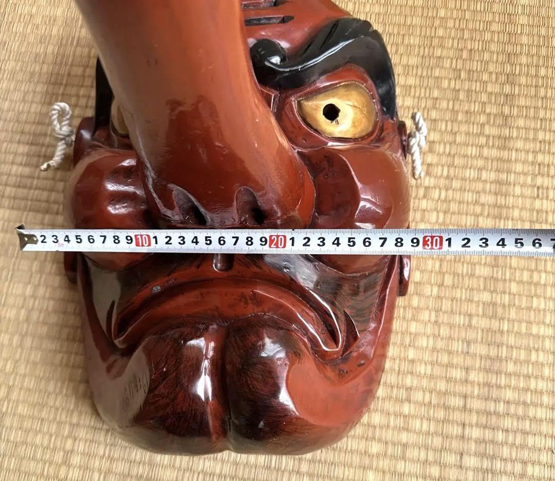 Amazon | 超大型 天狗お面 木彫 アンティーク 壁掛 工芸品 魔除け