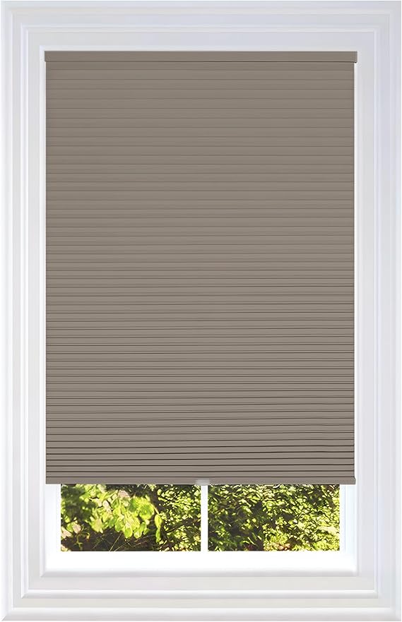 BlindsAvenue Cellular Honeycomb Cordless Shade, 9/16" Single Cell, Blackout, Warm Cocoa, Size: 71" W x 48" H