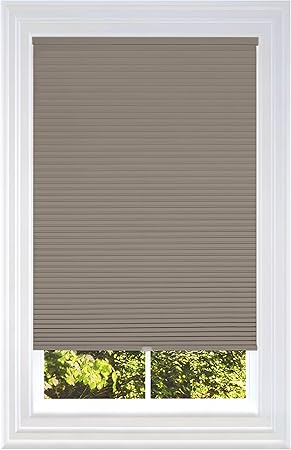 BlindsAvenue Cellular Honeycomb Cordless Shade, 9/16" Single Cell, Blackout, Warm Cocoa, Size: 71" W x 48" H