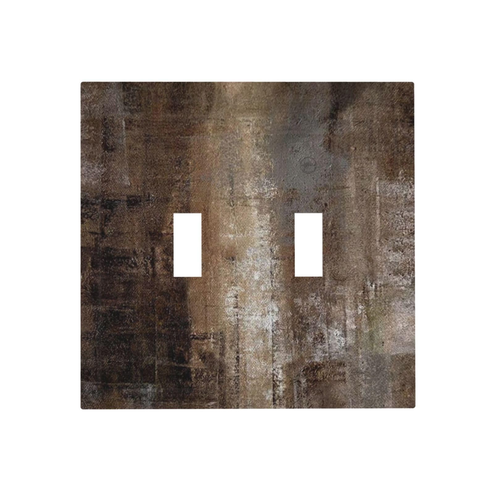 Double interrupteur rustique taupe beige marron rouille pour décoration murale de salon