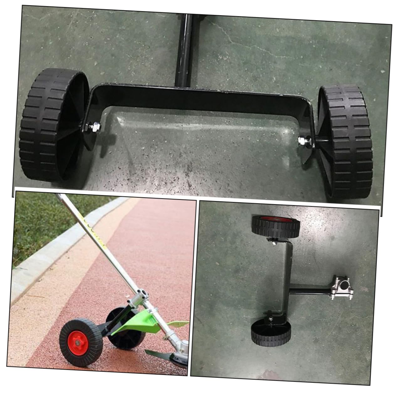 Ruedas de Soporte para Cortacésped 2 Piezas de Hierro | Accesorio para Desbrozadora Eléctrica Gas, Ligero, Mejora la Precisión Trabajo