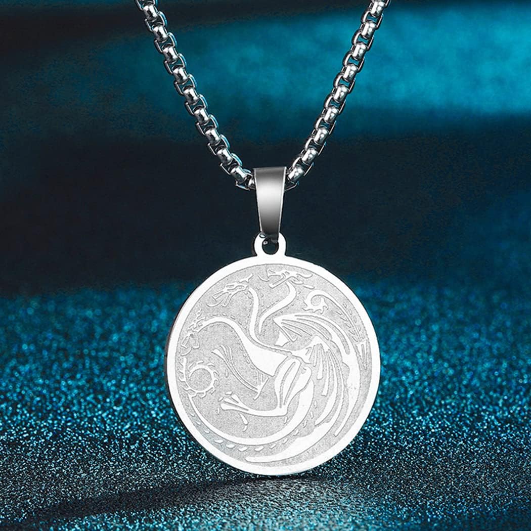 House Targaryen Symbol Necklace Men Women 3 Headed Dragon Pendant Balerion, Meraxes and Vhagar Pendant - Image 5