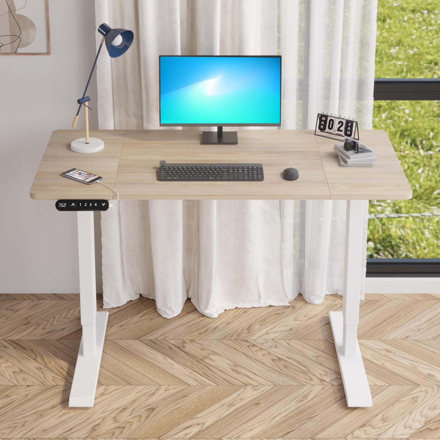 Amazon | BilBil デスク 昇降式 電動昇降式机 120CM×60CM 昇降デスク