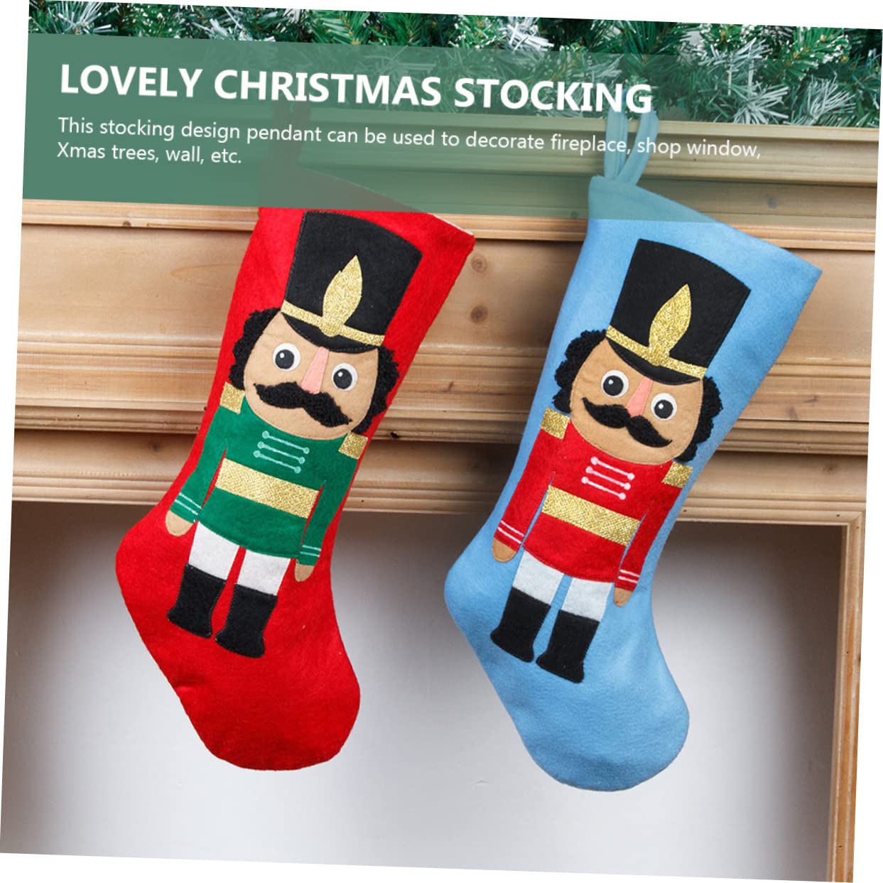 Ciieeo 4 Stück Soldat Weihnachtsstrumpf Weihnachtsdekorationen Weihnachtssocken Weihnachtsstrumpftaschen Weihnachtstüten Christbaumschmuck Filzstrumpf weihnachtsstrumpf dekore