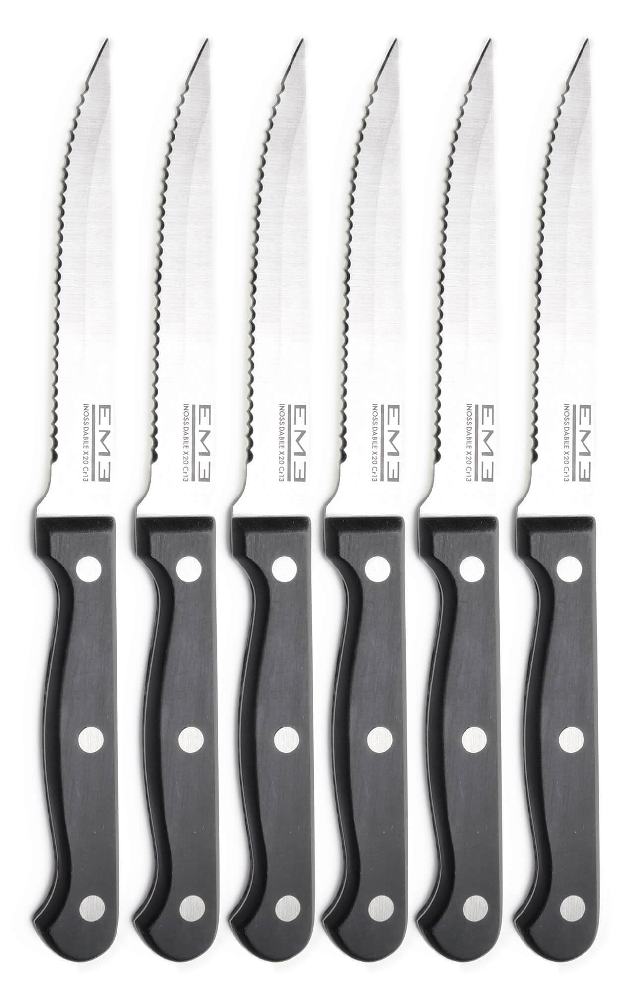 Set Coltelli per Bistecca 6 Pezzi in Acciaio Eme Rodeo
