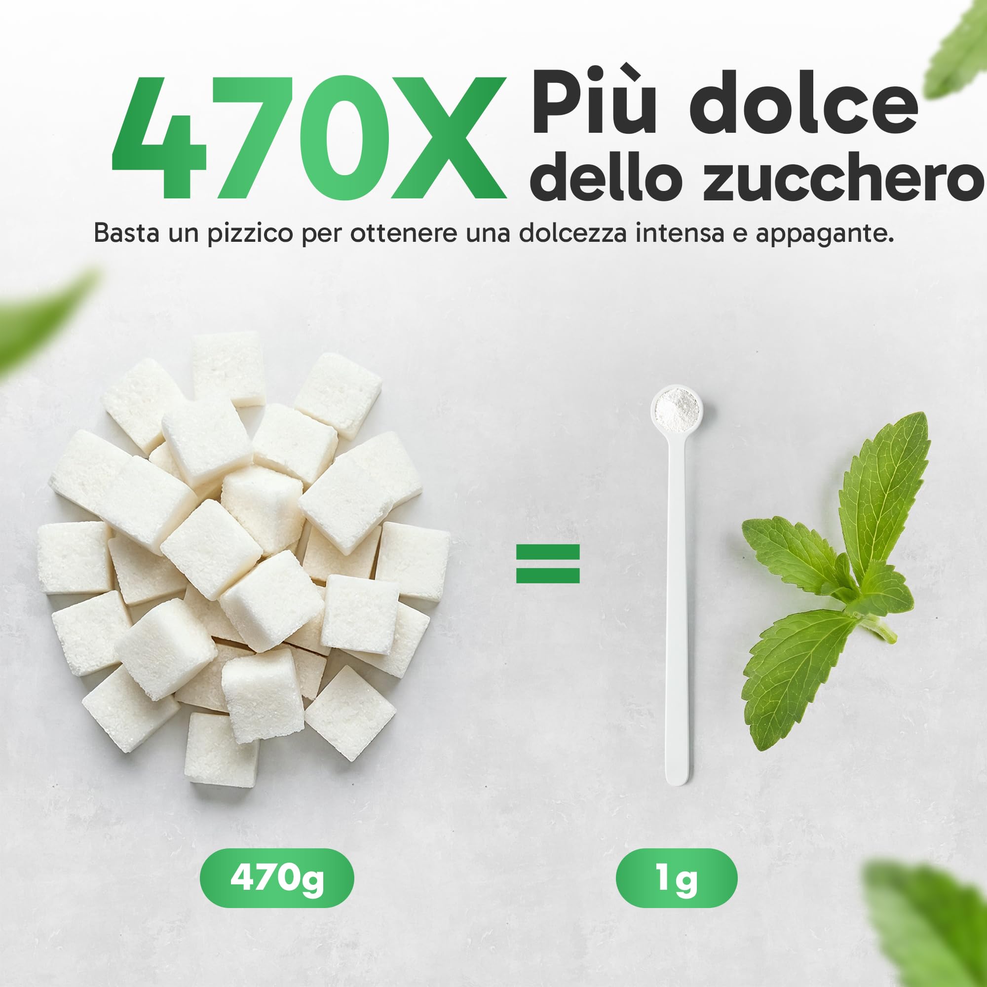 Polvere di Stevia Ultra-Concentrata (100g) | RebA-98 Puro al 98% | 470x Più Dolce dello Zucchero