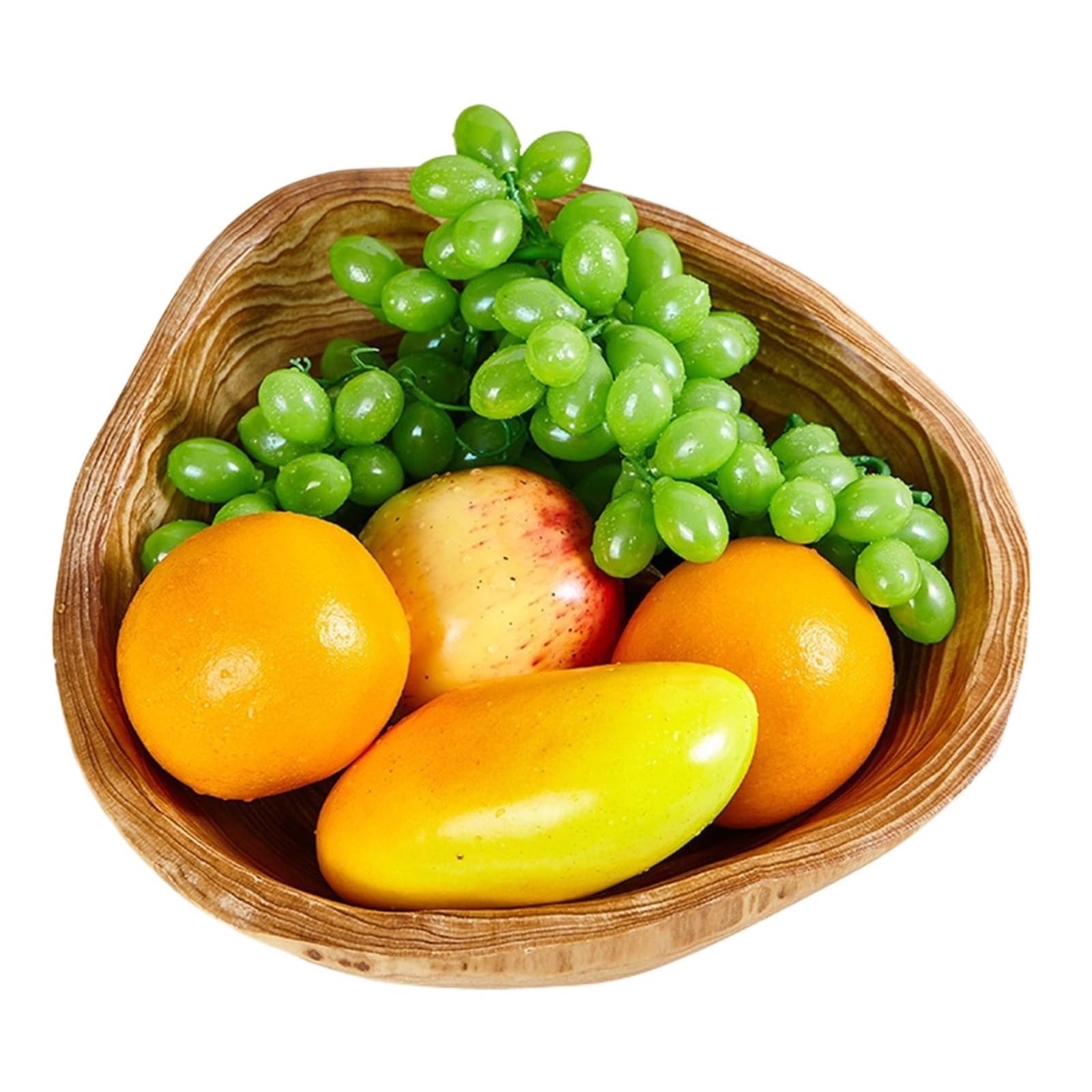 Frutero Madera Ensaladera de madera, contenedores rústicos, almacenamiento alimentos, tazón for servir frutas, verduras, aperitivos, comida, joyería clave, cocina(Color2)