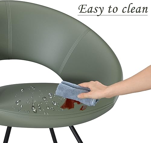 Miniatura 8 de Alunaune Juego de 2 sillas giratorias tapizadas para sala de estar, silla de tocador moderna de gamuza sintética, sofá individual con patas de metal