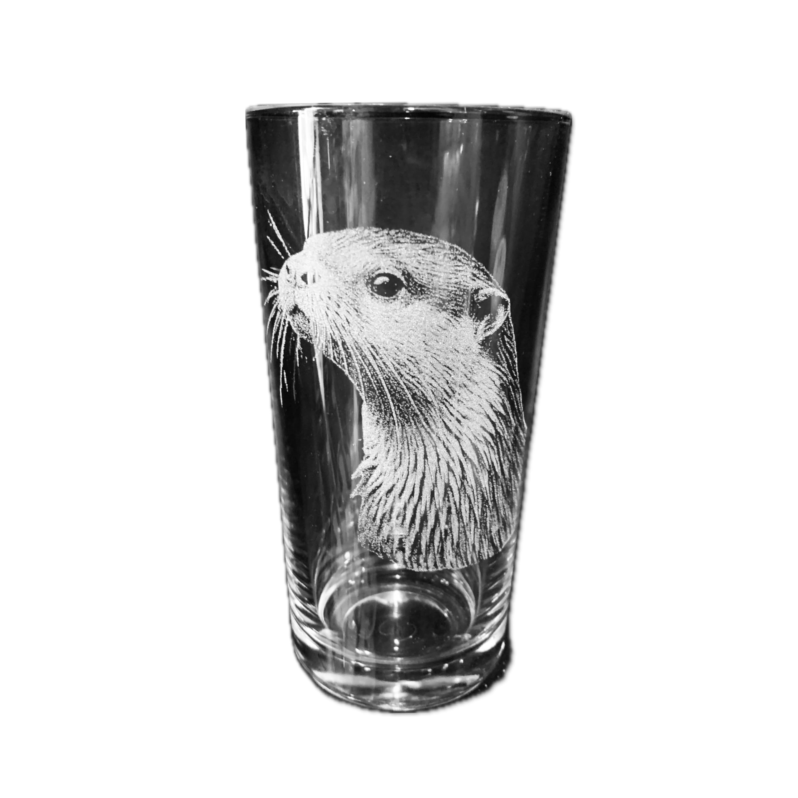 Animal Engraved Glass - Personalised Etched, Gift, Wine, Pint, Whiskey, Gin, Decanter, Cup, Tea, Shot, Christmas, Birthday, Brandy, Coffee, Mug, Beer, Set, vase, Bottle, Wedding, (Otter)