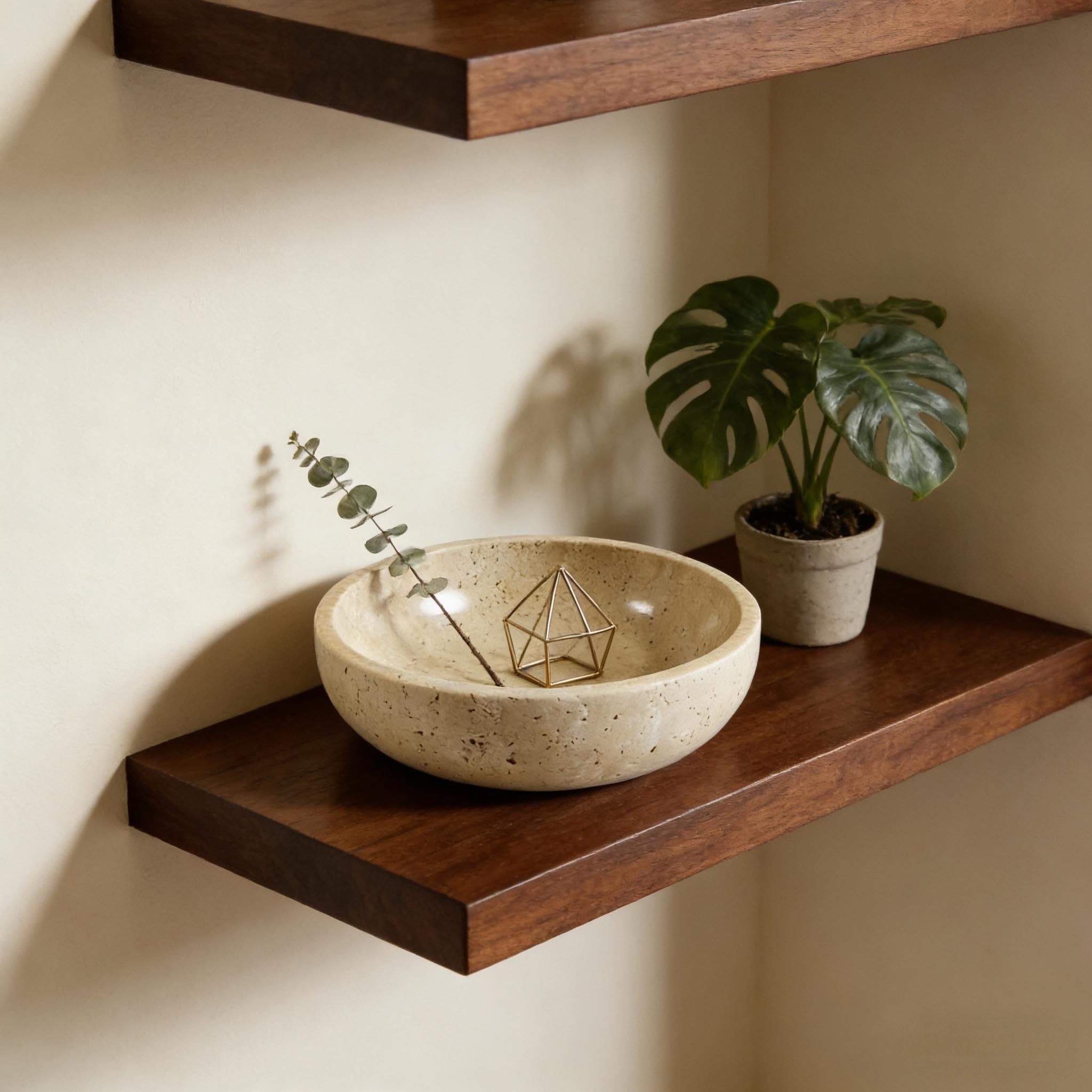 Große dekorative Marmorschale, 20 cm, Naturstein, runde Schale für Heimdekoration, Schmucktablett, Couchtische, Tafelaufsatz, Seife, (beige)